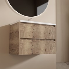 Base sospesa 2 cassetti senza lavabo megan 70 cm sabbia nodato