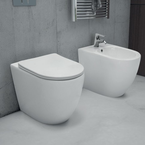 Vaso wc filo parete rimless aria con sedile