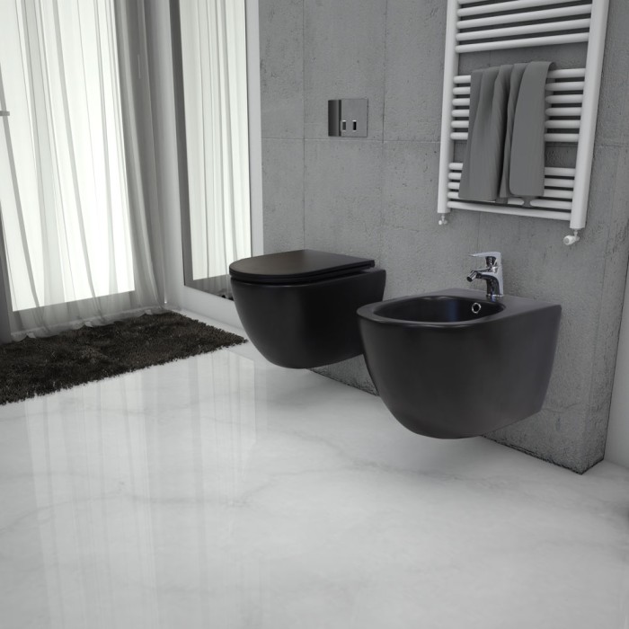 Bidet sospeso aria nero opaco