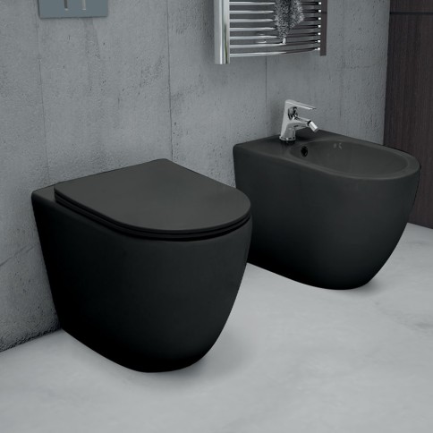 Vaso wc filo parete rimless nero opaco aria