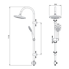 Colonna doccia senza miscelatore poseidon satin metaform