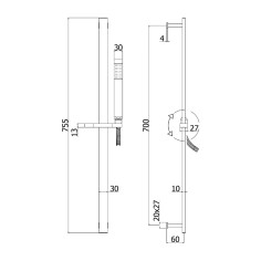 Kit saliscendi in metallo city paffoni