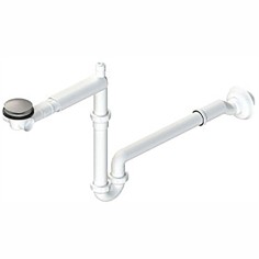 Sifone salvaspazio in plastica 1.1/4 completo di piletta click-clack lb plast