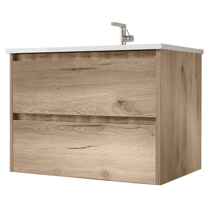 Base sospesa 2 cassetti senza lavabo megan 90 cm sabbia nodato
