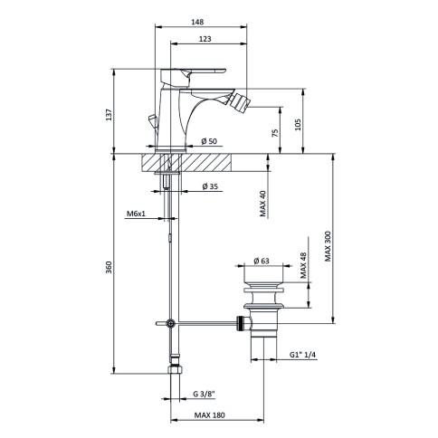Miscelatore rubinetto bidet lavabo eleven tiemme