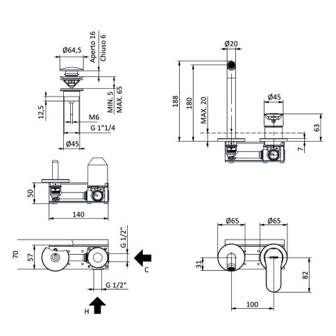 Miscelatore rubinetto lavabo incasso eleven tiemme