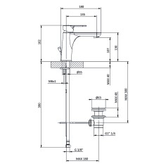 Miscelatore rubinetto lavabo canna lunga eleven tiemme