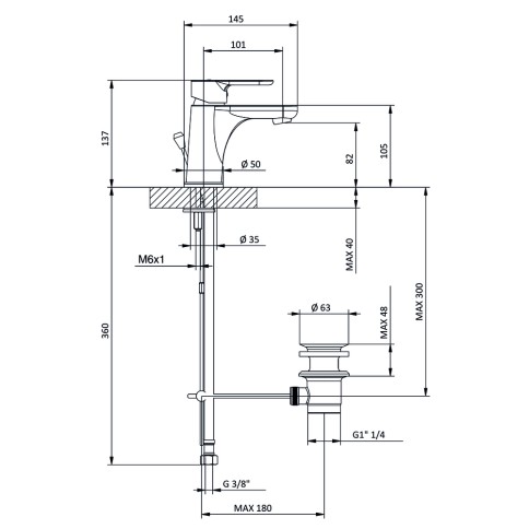 Miscelatore rubinetto lavabo energy saving eleven tiemme
