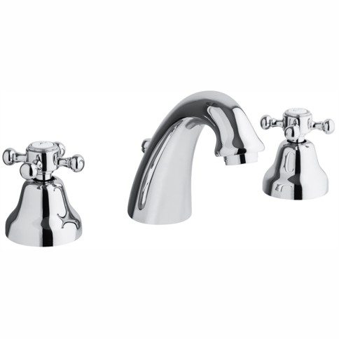 Batteria lavabo 3 fori scarico 1”1/4 1/4” giro