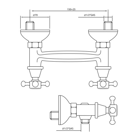 Esterno doccia duetto cromo gaboli