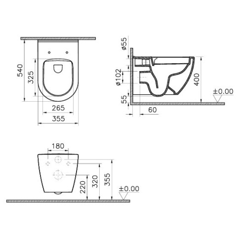 SANITARI SOSPESI BIANCO LUCIDO MIA ROUND VITRA