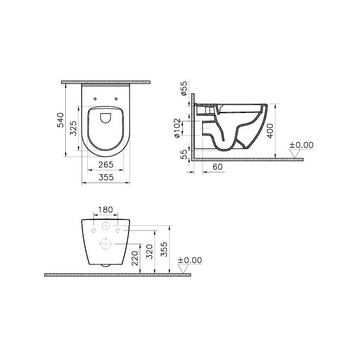 SANITARI SOSPESI BIANCO LUCIDO MIA ROUND VITRA