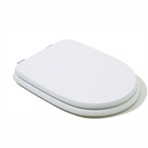 Sedile wc in legno modello aretusa-ydra-quadrarco con cerniere in metallo  cwata bianco per serie aretusa   modello verniciato savini