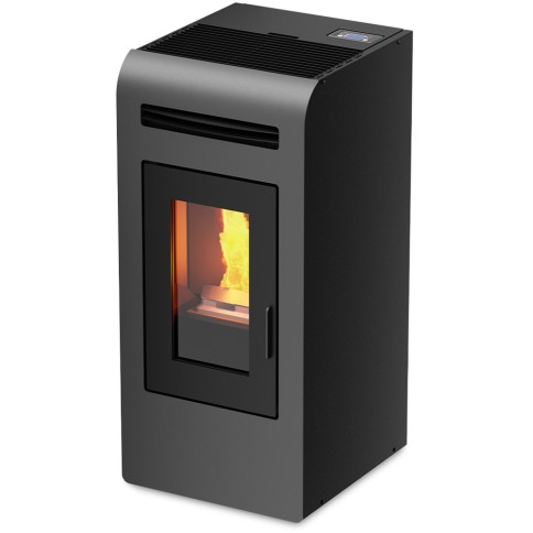 Stufa a pellet 12.3 kw cayenne canalizzabile grigia foco