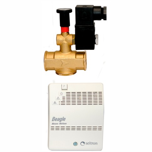 Kit rilevatore ed elettrovalvola per gas a riarmo manuale 230v beagle seitron