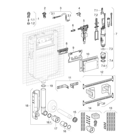 Campana twico per cassetta ad incasso sigma 8 241.290.00.1 geberit