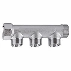 Collettore in ottone nichelato 1x2 vie arteclima