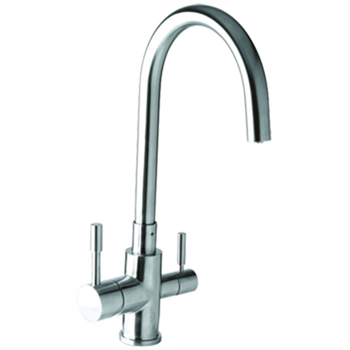 Miscelatore lavello in acciaio inox con uscita separata per depuratore kitchen inox con uscita separata