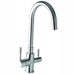 Miscelatore lavello in acciaio inox con uscita separata per depuratore kitchen inox con uscita separata