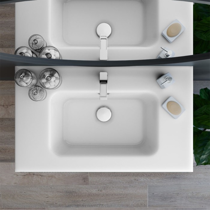 Base sospesa 2 cassetti senza lavabo lavinia 80 cm noce cordesco cannettato