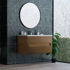 Base sospesa 2 cassetti senza lavabo lavinia 80 cm wotan oak cannettato