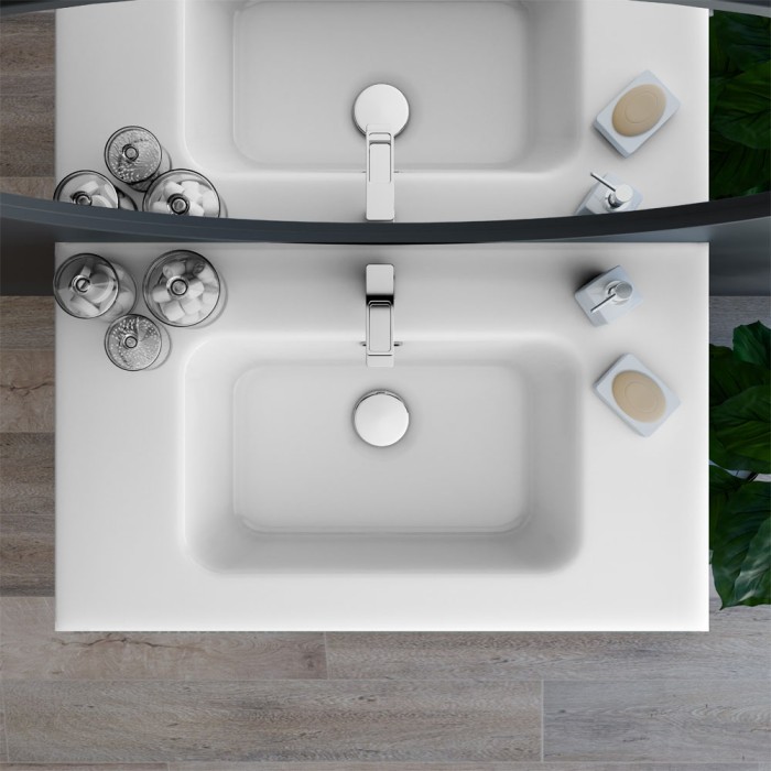 Base sospesa 2 cassetti senza lavabo lavinia 70 cm wotan oak cannettato