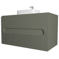 Base sospesa 2 cassetti senza lavabo lavinia 80 cm verde muschio cannettato