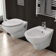 Sanitari sospesi bianco lucido con sedile morning rak ceramics