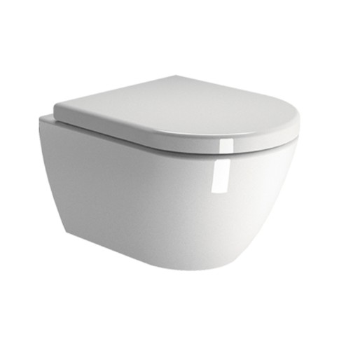 Sanitari sospesi bianco lucido con sedile pura 55 gsi
