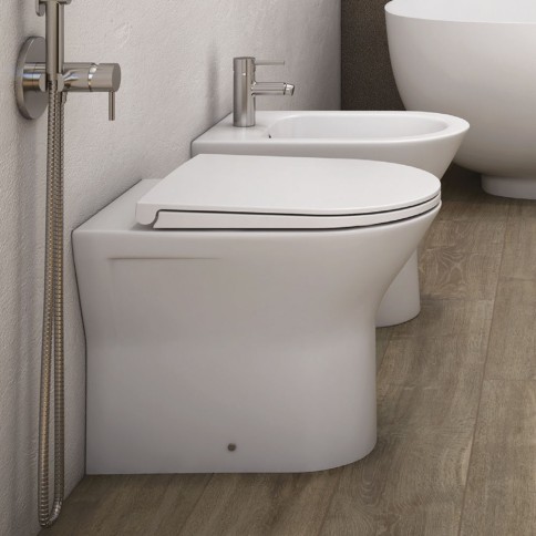 Composizione feeling filo muro wc + sedile + bidet rak ceramics