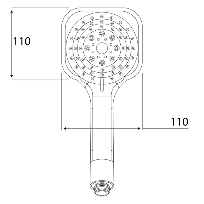 Doccetta 3 getti anticalcare in plastica tempesta cube 110 grohe