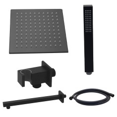 Set doccia con soffione quadro 25 cm cromato
