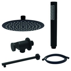 Set doccia con soffione tondo estraslim 25 cm nero opaco