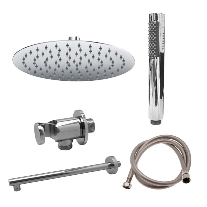 Set doccia con soffione tondo estraslim 25 cm cromato