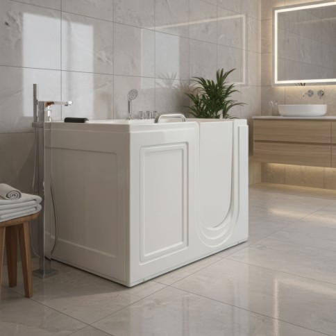Vasca da bagno per anziani installazione a sinistra