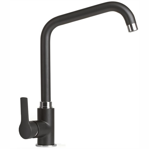 Miscelatore rubinetto per lavello cucina a bocca alta khuga gaboli nero opaco