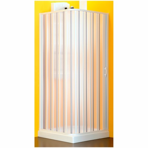 Box doccia angolare a soffietto riducibile 100x100 cm ante ad apertura centrale in acrilico alfa