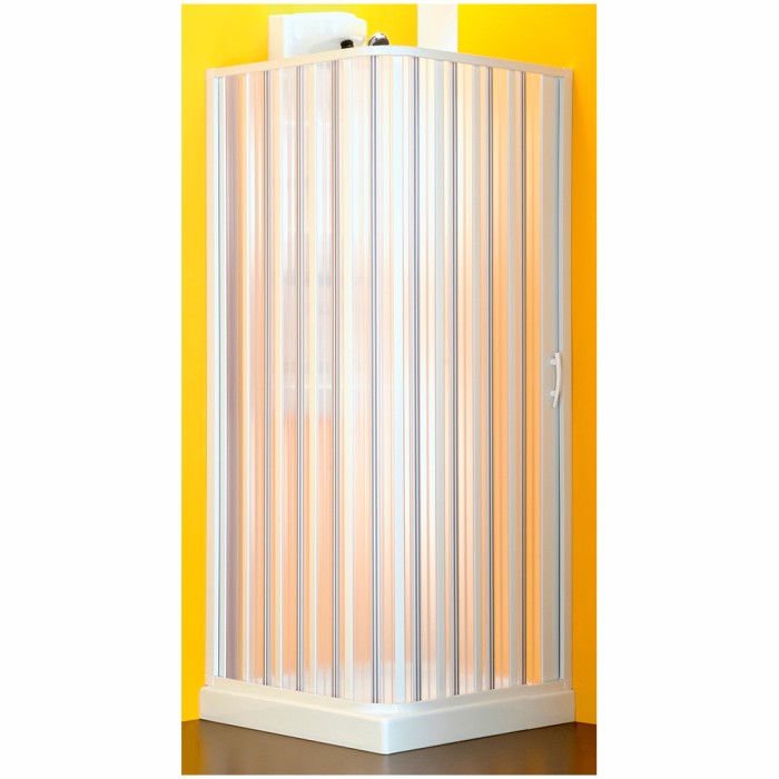 Box doccia angolare a soffietto riducibile 100x100 cm ante ad apertura centrale in acrilico alfa