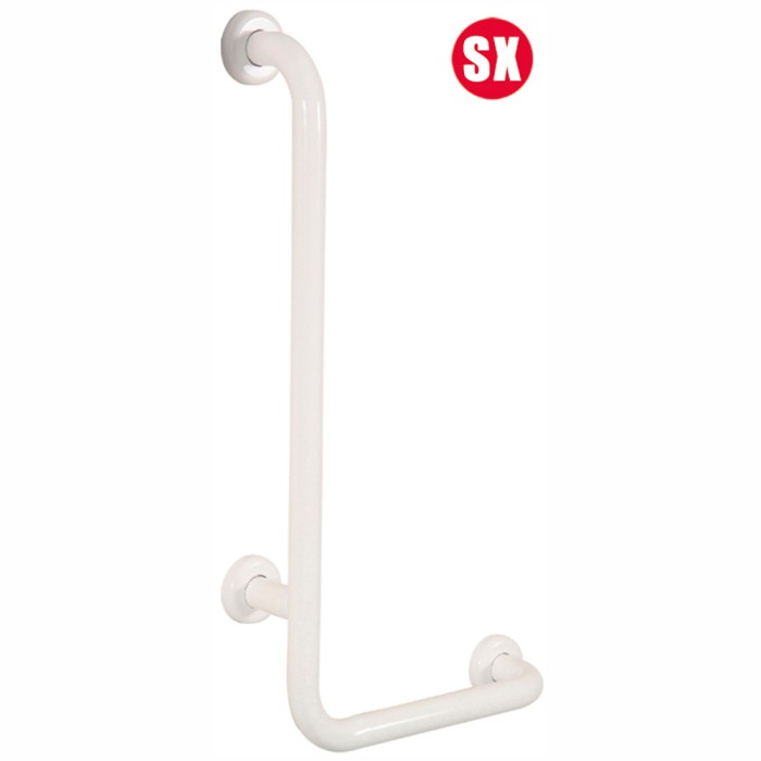 Corrimano di sicurezza verticale dx in acciaio venirciato bianco 60x35 cm