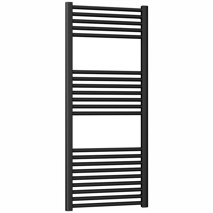 Termoarredo scaldasalviette a tubi orizzontali nero opaco 1500x600 interasse 550 opera ercos