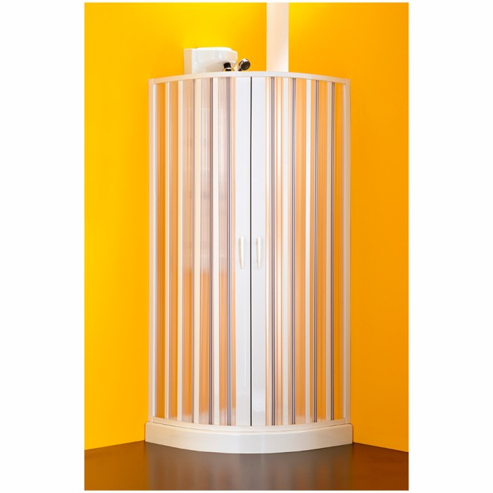 Box doccia flex semicircolare a soffietto riducibile 90 cm. ante ad apertura centrale in acrilico expo