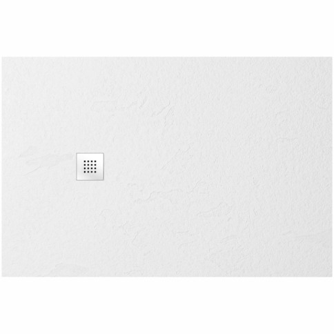 Piatto doccia xstone in resina effetto pietra h. 2.5 cm 90x90 ardesia bianco