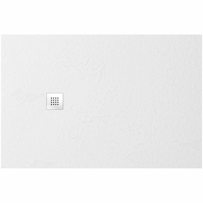 Piatto doccia xstone in resina effetto pietra h. 2.5 cm 90x90 ardesia bianco