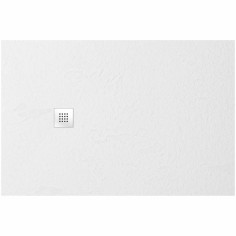 Piatto doccia xstone in resina effetto pietra h. 2.5 cm 90x90 ardesia bianco