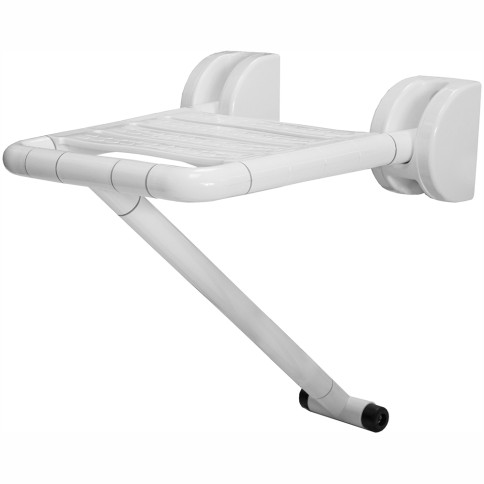 Sedile seggiolino da muro in acciaio inox 37 cm per doccia ribaltabile con sostegno