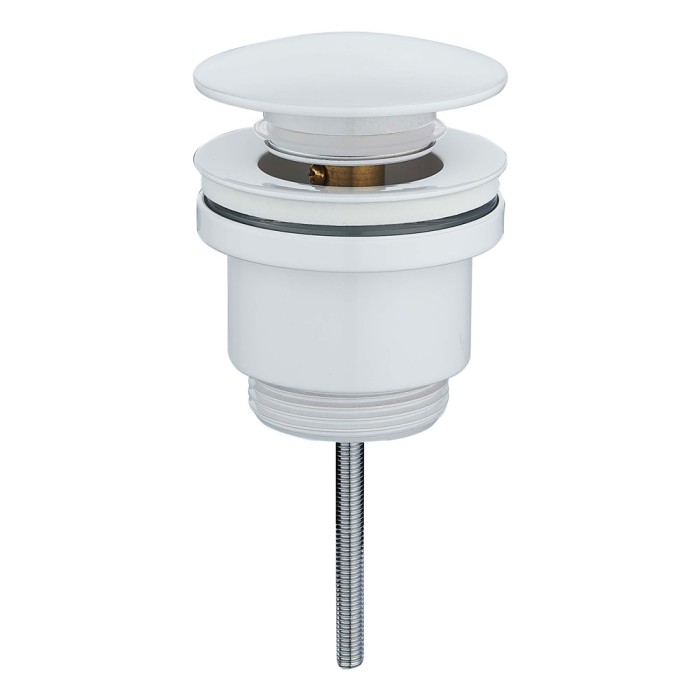 Piletta di scarico in ottone 1.1/4 bianco opaco con tappo click-clack