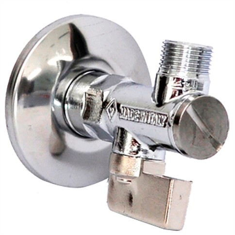 Rubinetto sottolavabo cromato sede piana con filtro e rosone senza dado 1/2x1/2