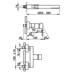 Miscelatore esterno doccia h2 huber