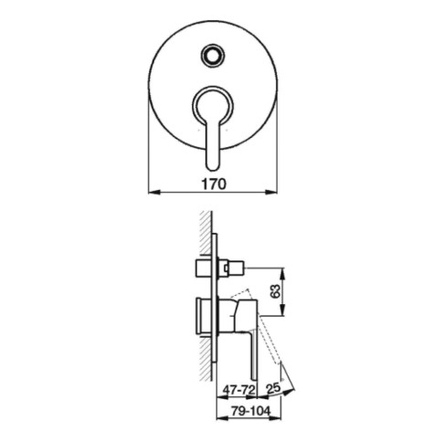 Miscelatore incasso doccia con deviatore h2 huber