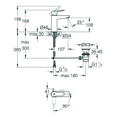 Miscelatore rubinetto lavabo bauedge grohe